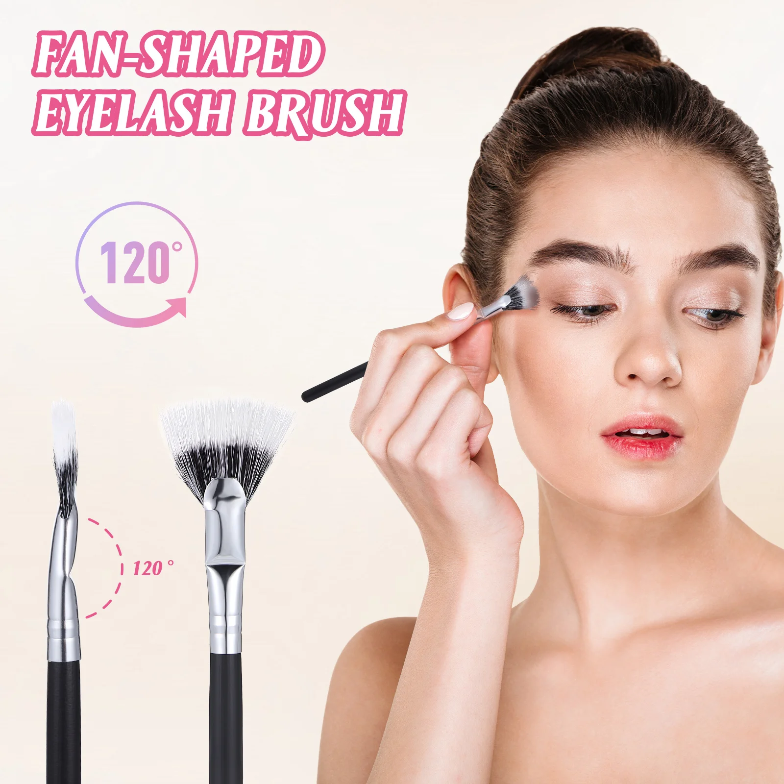 

3Pcs Exquisite Lash Fan Brushes Grooming Natural False Lashes Comfortable Grip Precise Separation Clump Free Mascara Wands Eye