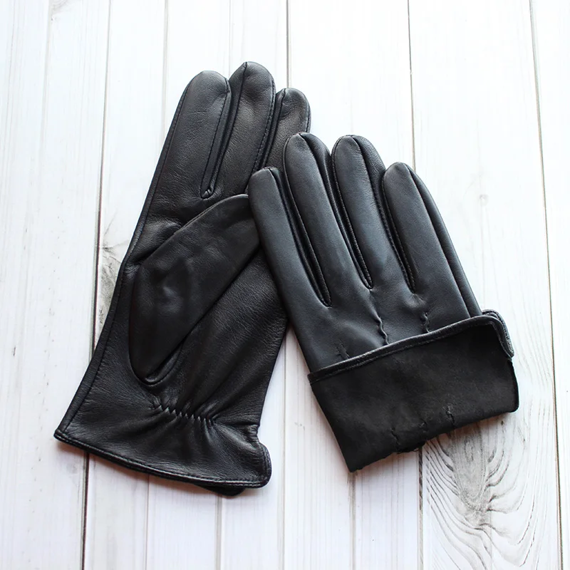 Summer Driving Thin Sheepskin Gloves Men\'s Single Leather Unlined Rayon Lining Spring Autumn Outdoor Motorcycle Riding Points