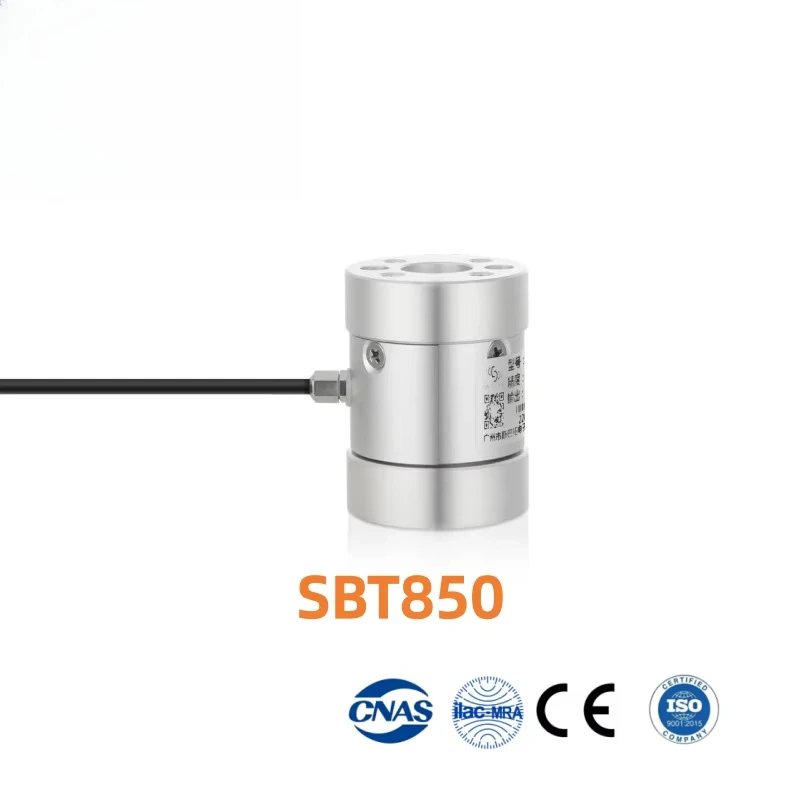 Compact and lightweight SBT850 static torque sensor, suitable for industrial machinery measurement, installed in tight spaces