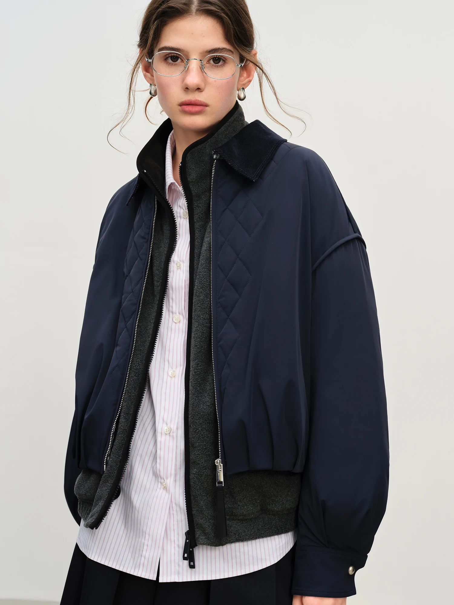 Fsle estilo celeiro leve acolchoado jaqueta feminina 2025 inverno vintage painel xadrez acadêmico casaco curto retro faculdade outerwear