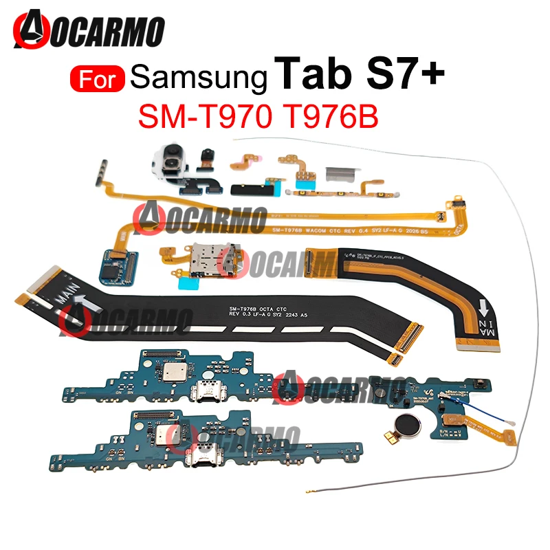 For Samsung Galaxy Tab S7+ S7 PLus T976B T970 LCD Connection Main Board Power Mic Speaker Motor keyboard Charging Port Fex Cable