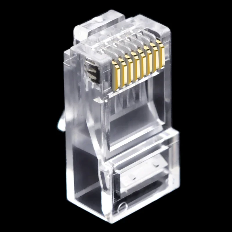 

CNCOB CAT6 CAT5E RJ45 Modular Plug Connectors UTP 50μ Gold-Plated 8P8C Crimp Ends for Ethernet Cable 100pcs