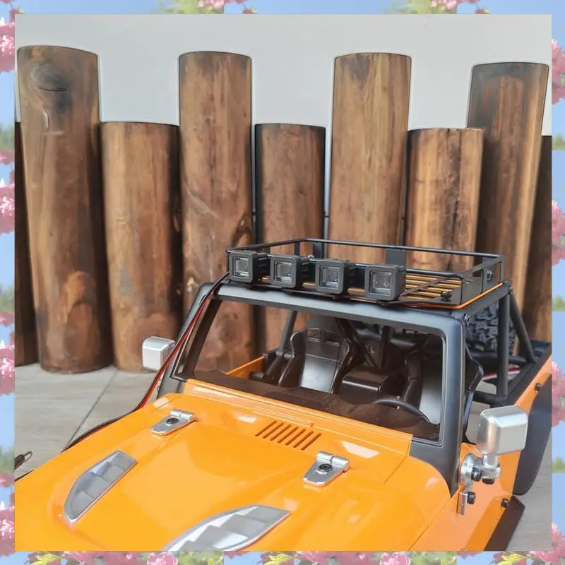 L81A 2025-RC 자동차 튜닝 업그레이드 부품 H12Y 1/12 시리즈 RC 자동차 용 금속 수하물 랙 라이트 키트 DIY 수리 수정 액세서리