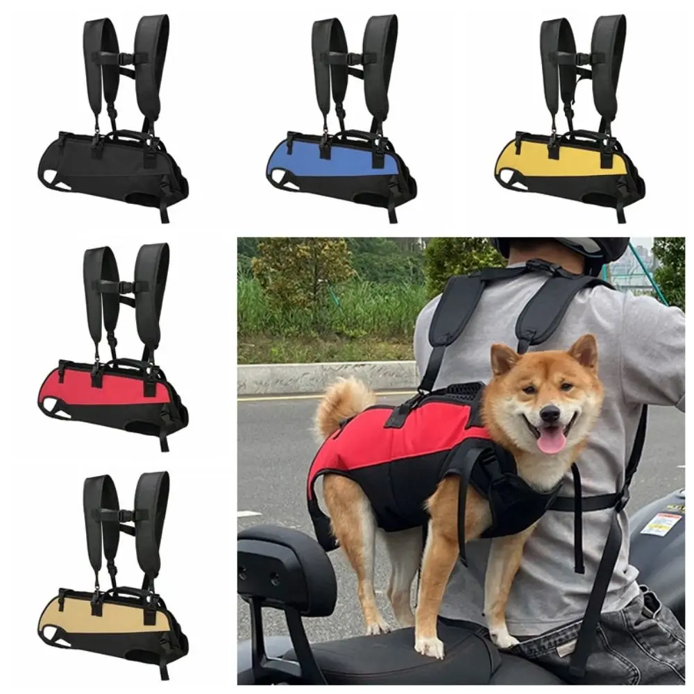 Creative Pet Backpack Carrier Oxford Cloth Breathable Mesh Horizontal Hugging Backpack Waterproof Adjustable Strap