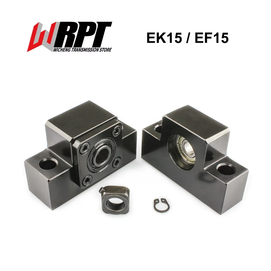 EK15 EF15 Bearing Seat End Support EKEF15 Unit For Ball Screw SFU2004/2005/2010 CNC Transmission Part 1 Set