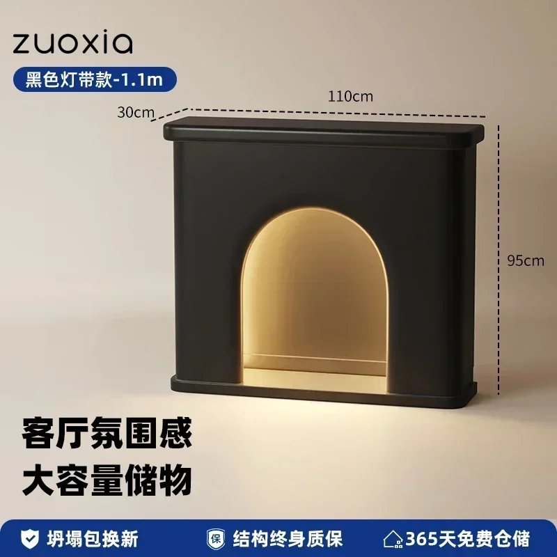 Lower Left French Fireplace Simulation Home Living Room with Light Curio Cabinet American Electronic Heater