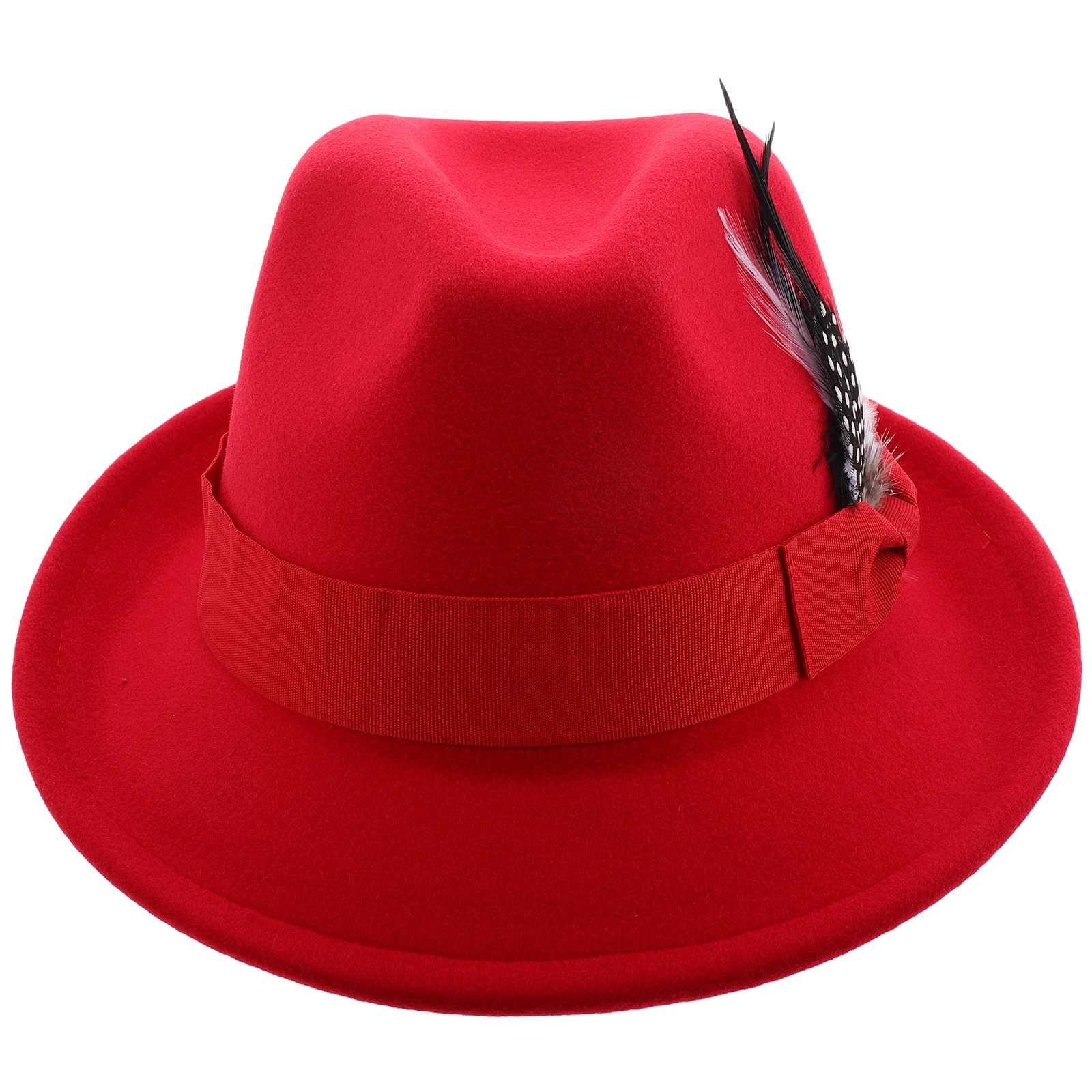 

Men Small Hat Plume Felt Gentleman Warm Comfort Fashion Jazz Occasions Mens Top Hat Travel Durable Cotton Brim Hats