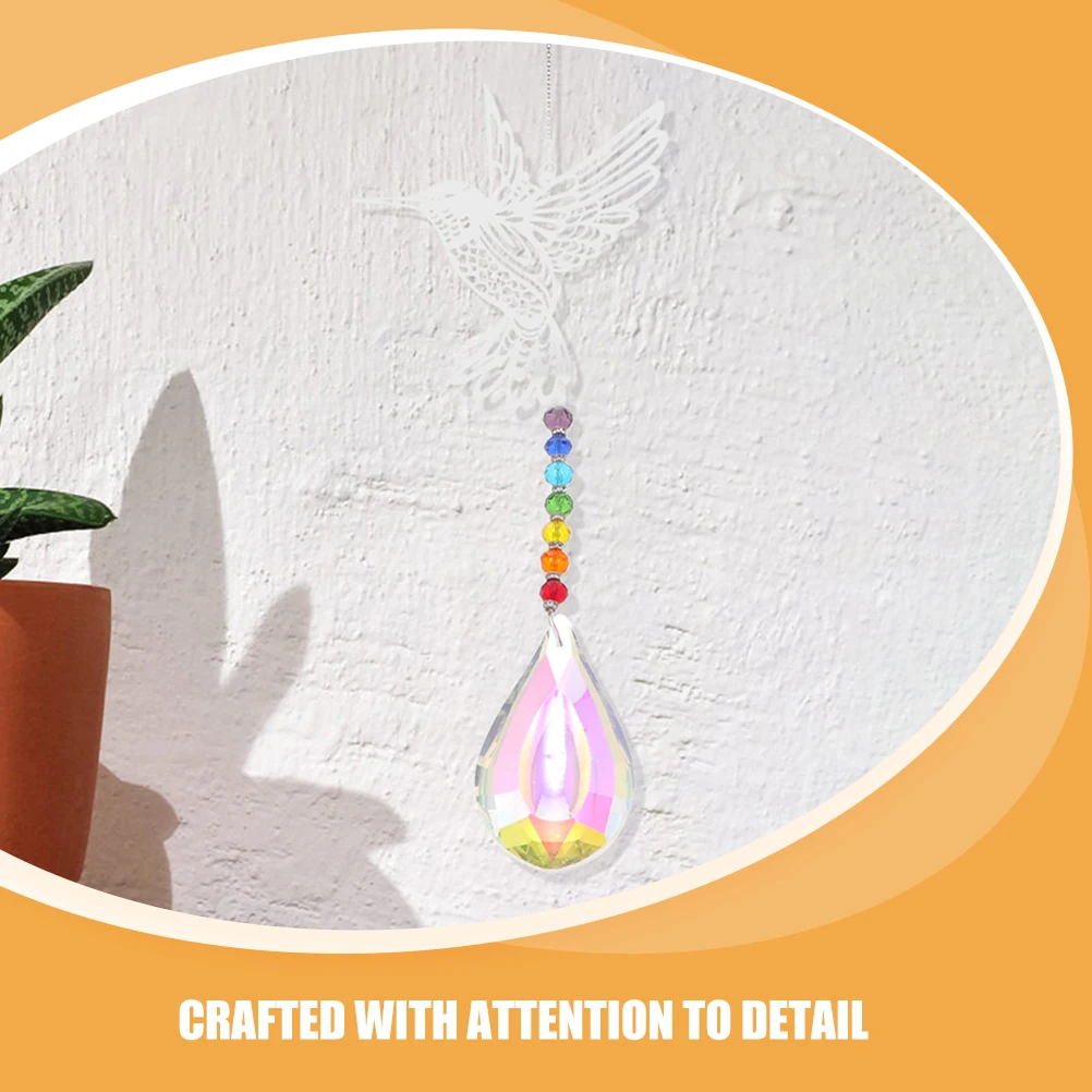 2 قطعة الطائر الطنان معلقة حلية الشمس الماسكون للنوافذ الكريستال ديكور عاكس ضوء ملون نافذة داخلية الجدار الشنق