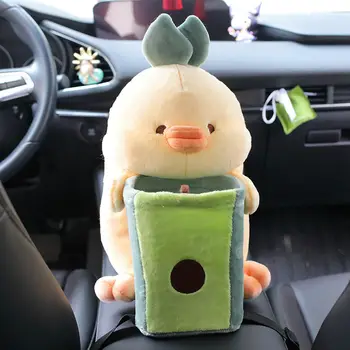 Roztomilá kreslená zvířátka, plyšový králík, panda, kachna, medvěd, krabička na ubrousky do auta, popelnice 8 nejlepší prodej držák na kapesníky plyšové zvířátko - №6