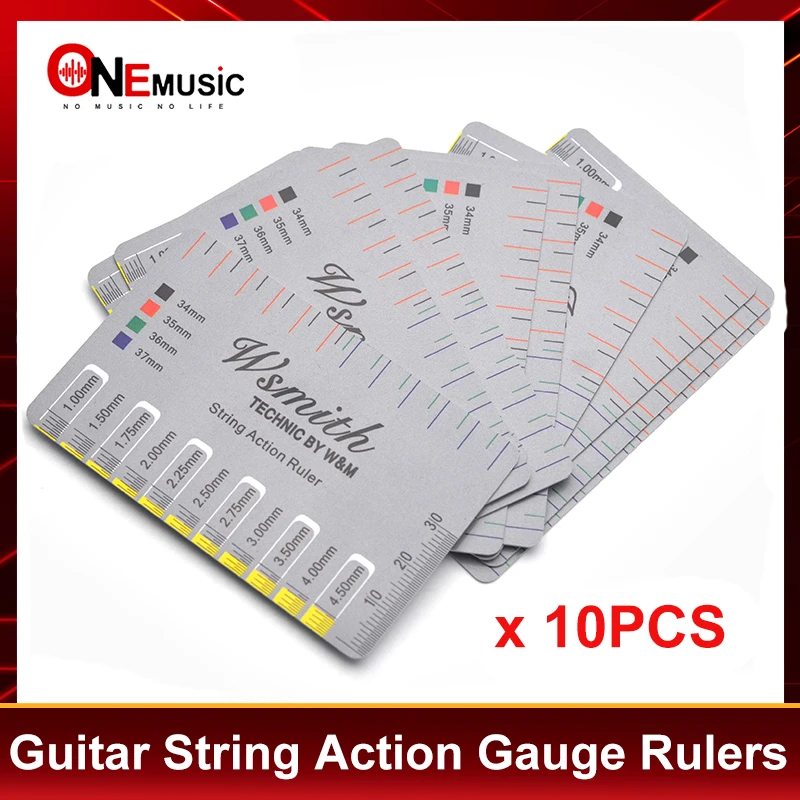 10Pcs Guitar String Action Gauge String Pitch Ruler Measuring Tool for Bass Classical Electric Acoustic Guitar Tools Parts