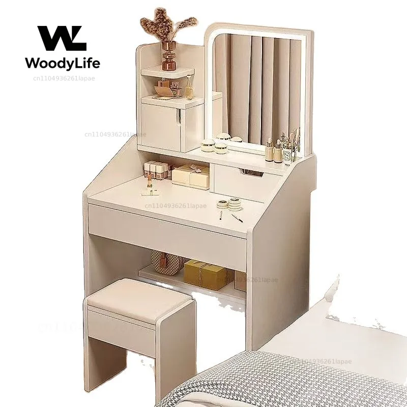 Dresser household bedroom with mirror makeup table small apartment storage makeup table view 5
