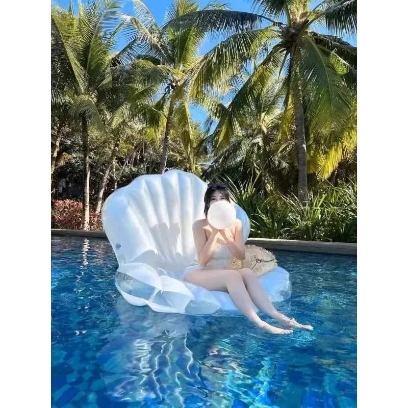 Inflatable Pearl Shell Sofa Float Swimming Ring Water Floating Cushion Floating Bed