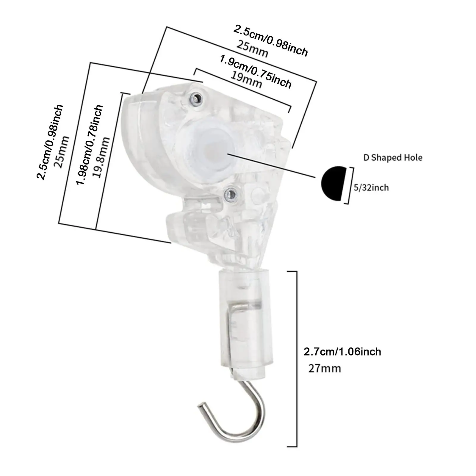 4x1 "آلية الميل الأعمى 1 "x1" الرأس ل 5/32" الستائر الأفقية واضحة غرفة نوم المنزل عصا عمياء إمالة التحكم العصا تيلتر #6