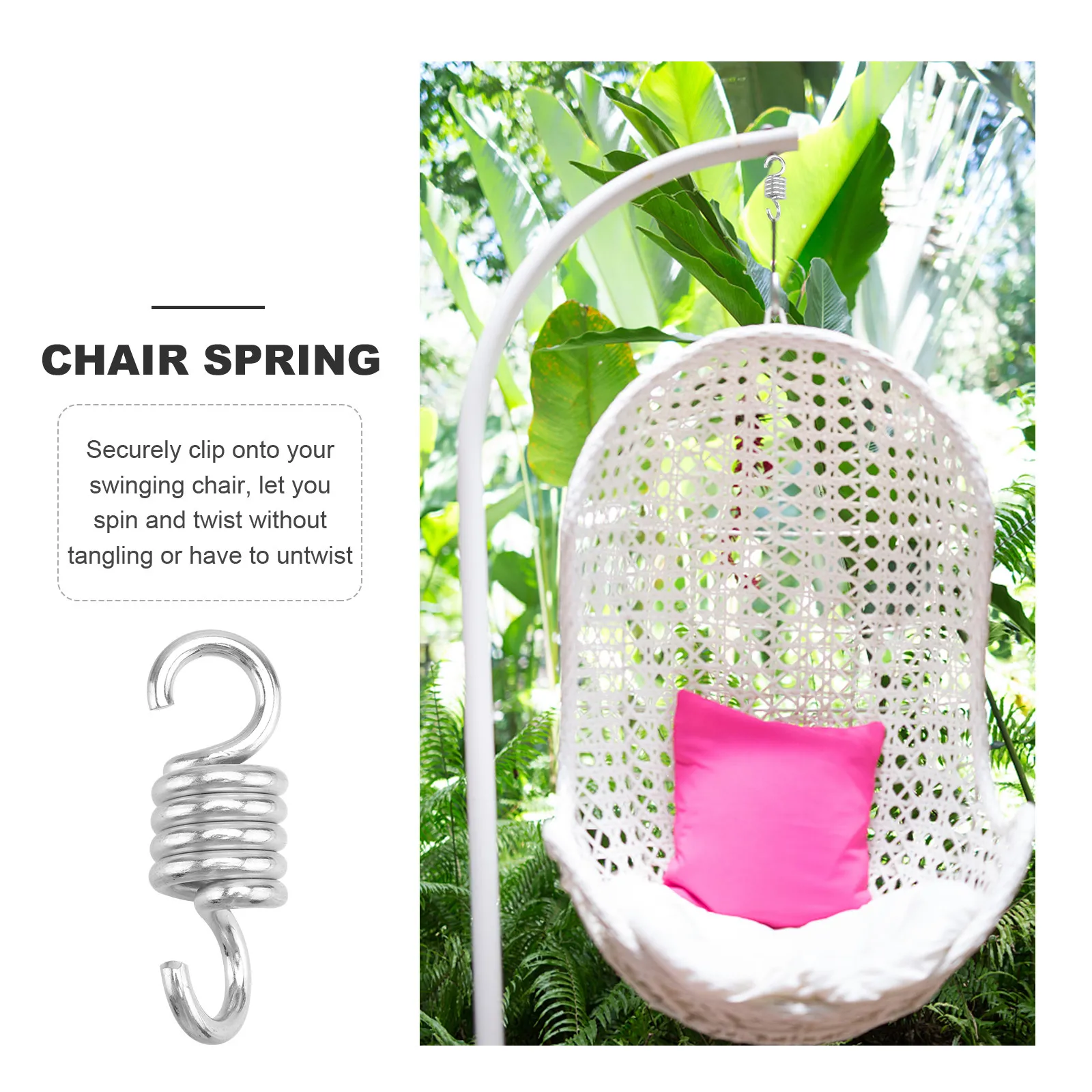 2Pcs Heavy Duty Stainless Steel Hammock Chair Swing Spring for Porch Hanging Accessories Punching Bag Plants Low Noise Vibration