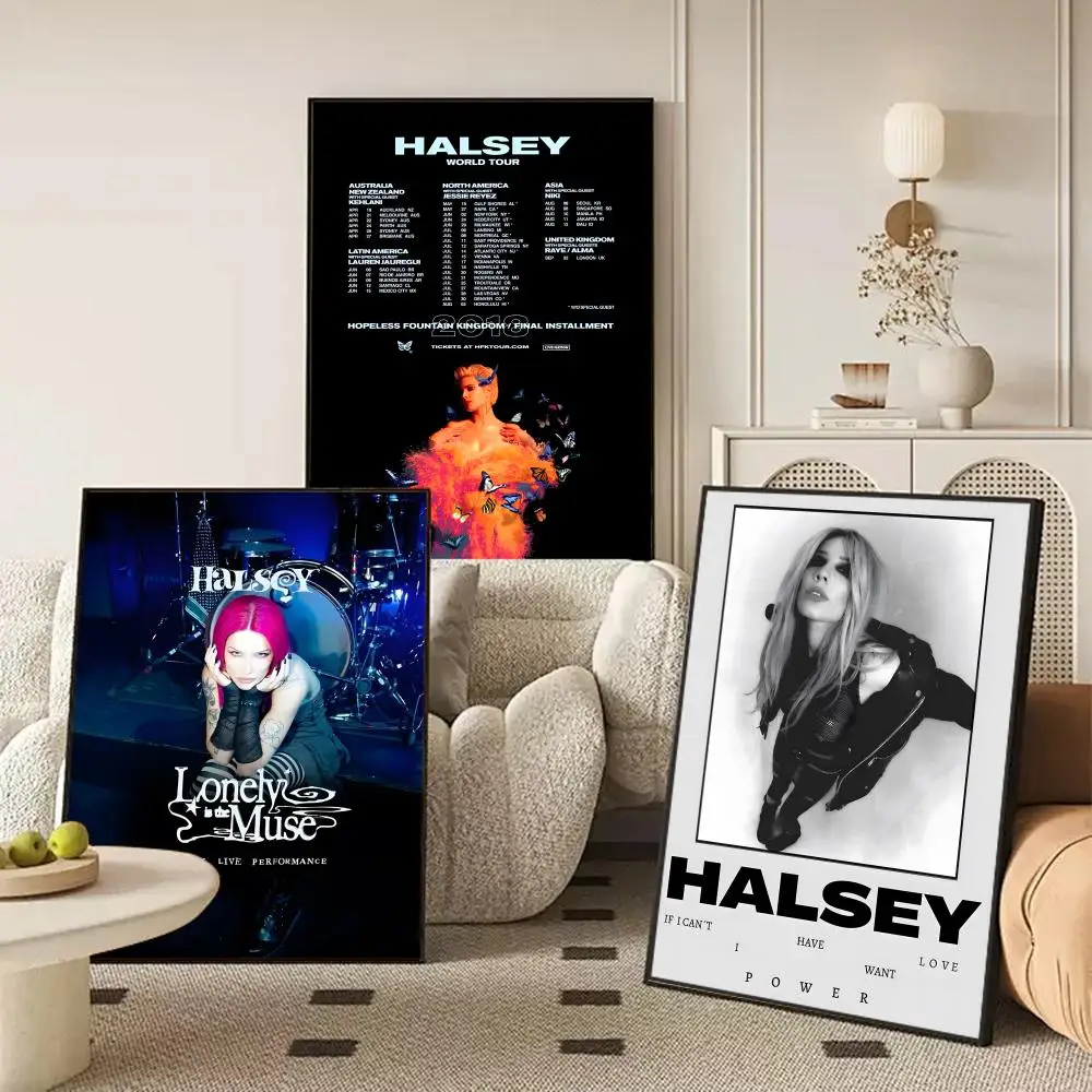 Singer H-Halsey Poster Waterproof Self-Stick Wall Art Stickers, Removable Wall Decor for Living Room and Bedroom