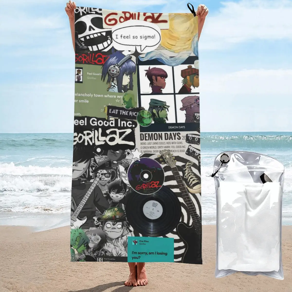 

Music Band Gorillaz Beach Towel Soft Microfiber Quick Dry Absorbent Quick Towels For Yoga