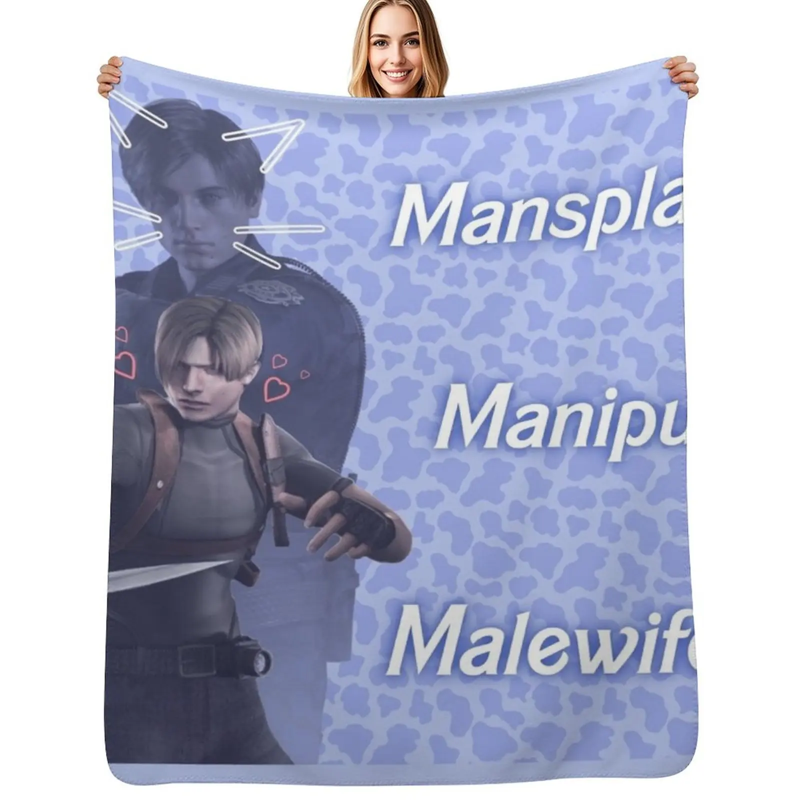 Mansplain, Manipulate, Malewife Leon (Cow) Throw Blanket Extra Large Throw Summer Blankets