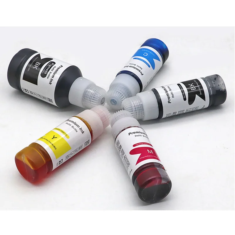 Recarga tinta corante para Epson, série de tintas impressora, garrafas de tinta EcoTank, L6170, L6160, L6190, L4150, L4160, L3150, L3110, T001