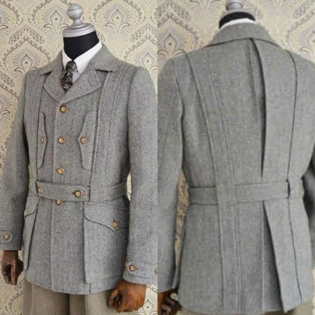 

Fashion One Piece Wool Blend Men Coat Notched Lapel Single Breasted Autumn Winter Thick Overcoat Customized Jacket Blazer