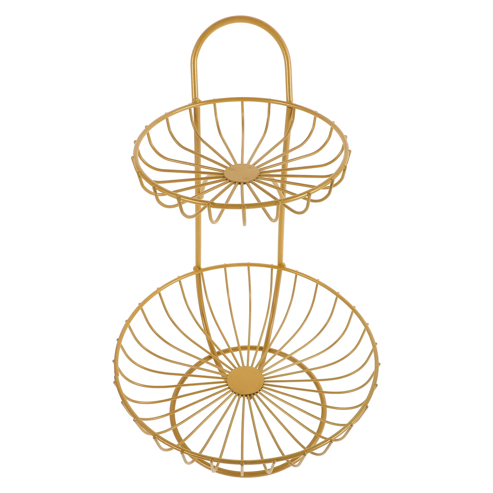 

Fruit Rack Bowls Two Tiered Tray Golden Kitchen Counter Basket Multilayer Design Fruit Holder Snack ganizer