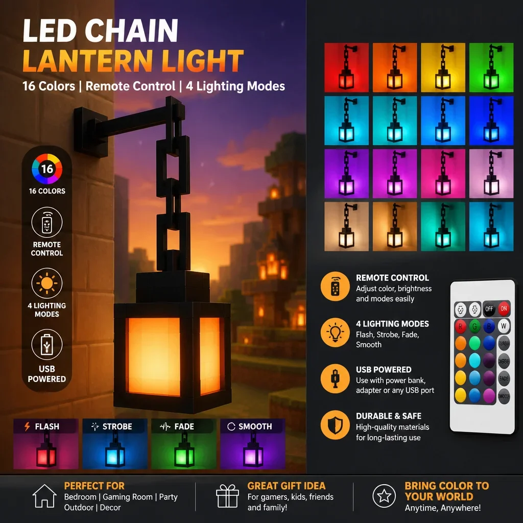 16-Color Dimmable LED Pixel Ambient Light Portable Table Lamp for Holiday Party Bedroom Indoor Home Decor