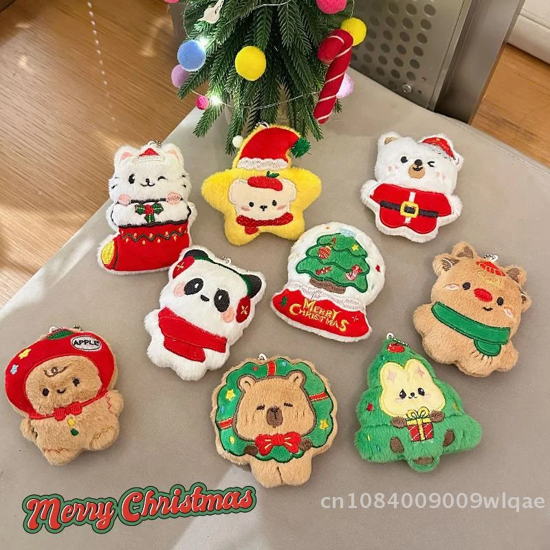 Creative Stocking Stuffer Plush Christmas Ornament - Cute Animal & Santa Keychain Doll Charm for Bag, Gift & Tree Decor〔YY33〕