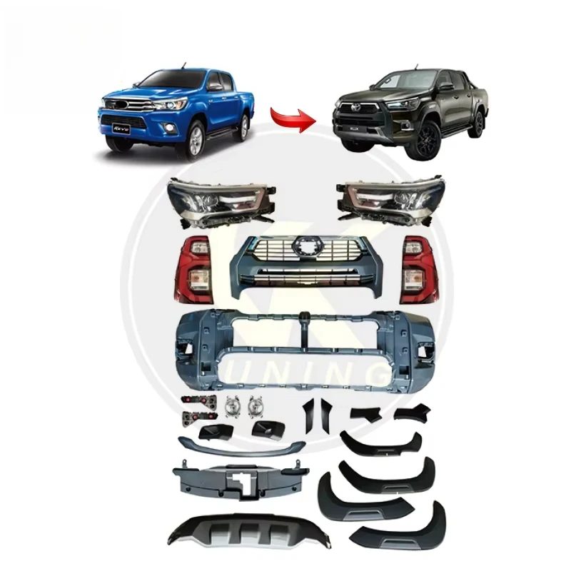 Pickup 4x4 Car Accessories Full Set Facelift Conversion Bodykit Body Kit For Toyota Hilux Revo 2016-2020 Upgrade To Rocco 2021