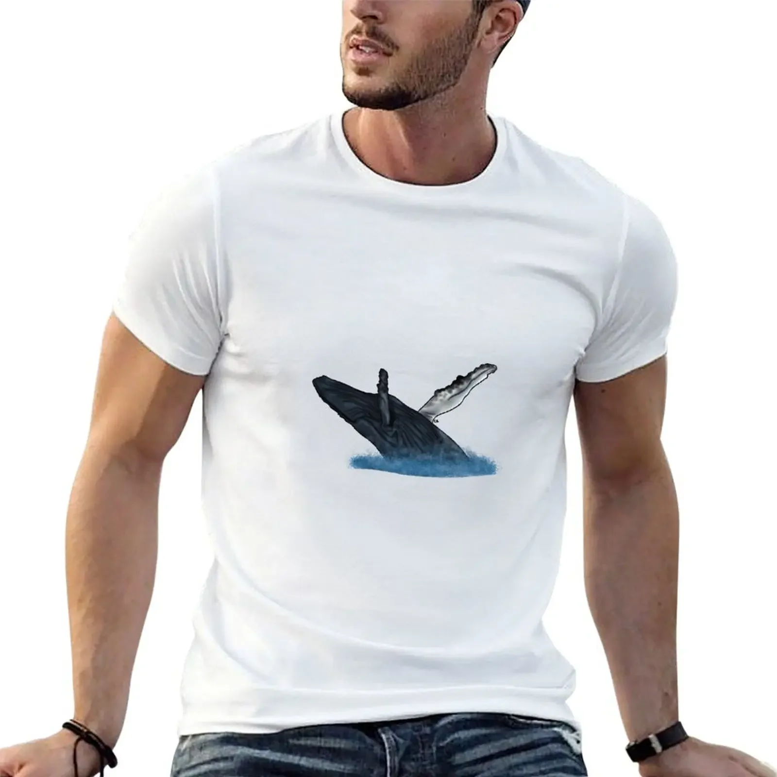 Humpback Whale T-shirt shirts graphic tees heavyweights plus sizes mens t shirts casual stylish