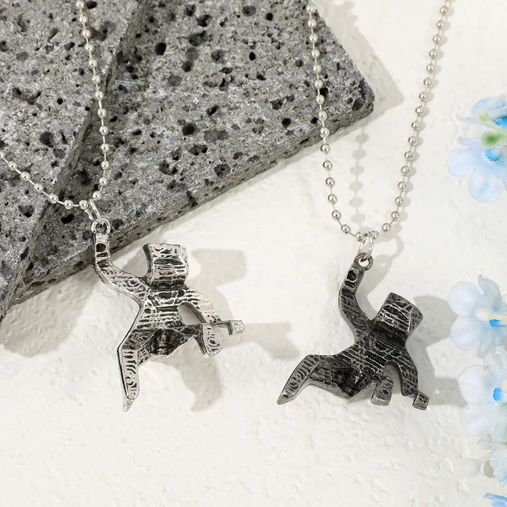 3D Xenon Rock Minion Rescue Plan Pendant Necklace Fashionable Personality Little Man Jewelry Gift for Men And Women