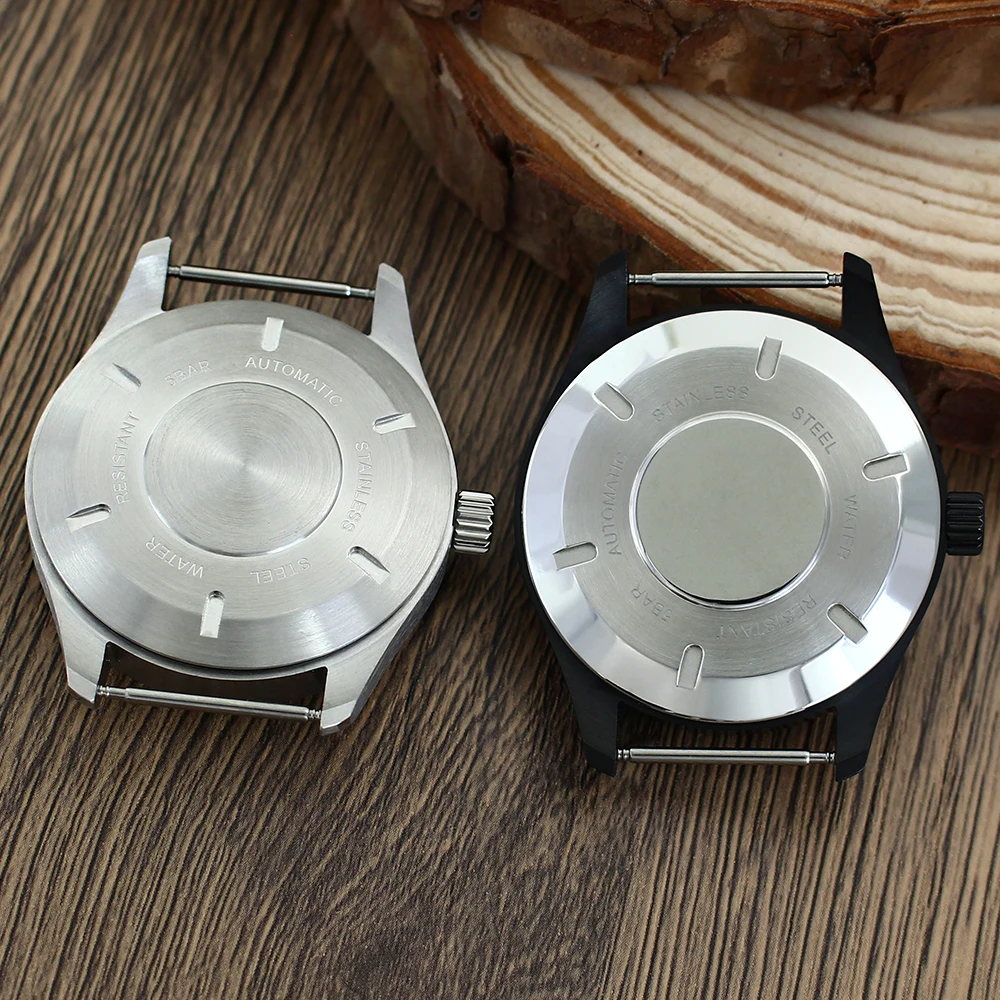 Pilot Diver 40MM 2824 Watch Case Stainless Steel Silvery Black accessories for NH34 NH35 NH36 ETA2824 PT5000 Fashion Waterproof