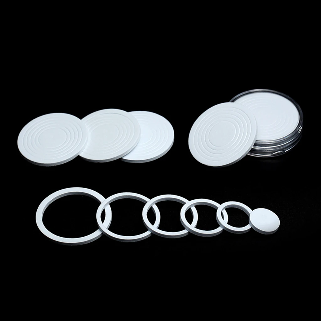 10Pcs Clear 46mm Coin Capsule Case with Adjustable Ring Gasket for 19mm/24mm/29mm/34mm/39mm/46mm Coin Holder Collection Supply