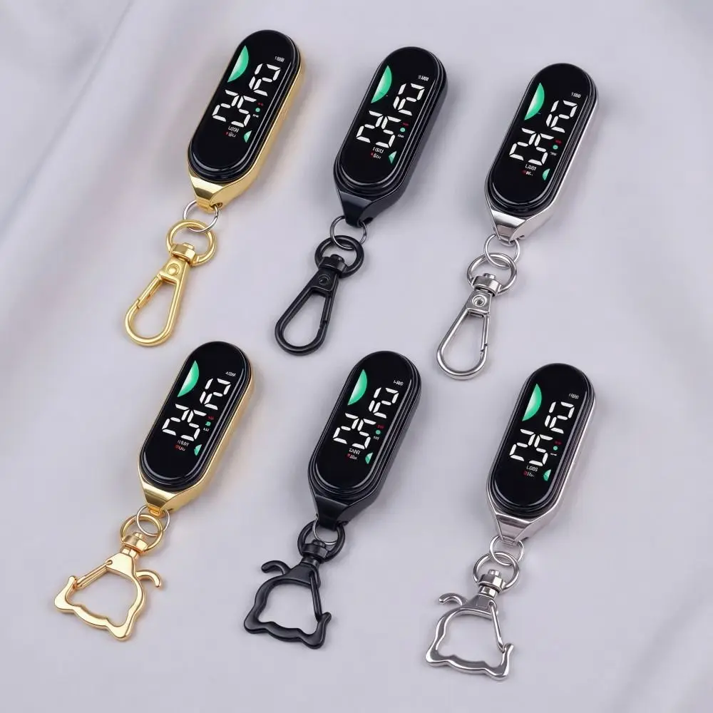 Creativity LED Electronic Hanging Watch Digital Display Portable Pocket Watch Carabiner Waterproof Luminous Pocket Watch Adults