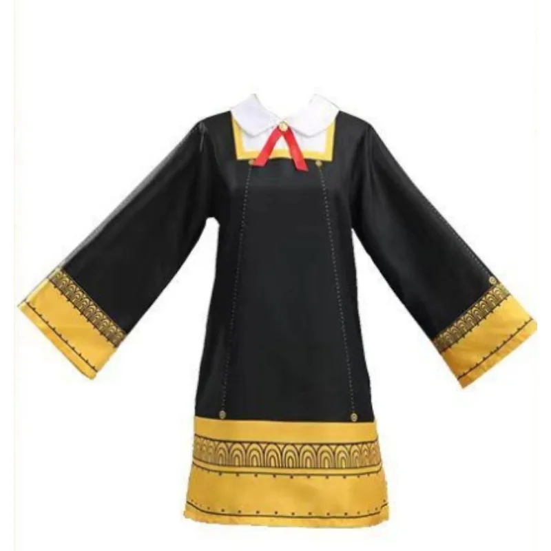 Adults Kids Anime Anya Forger Cosplay Costume Black Dress Wig Suit for Women Girls Role Play Halloween Carnival Party Outfits