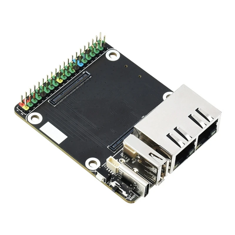 Dual Gigabit Ethernet CM4 Expansion Board 40Pin GPIO Ethernet Module