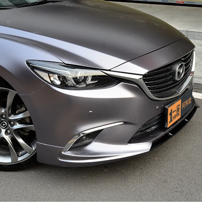 

High Quality 3Piece Car Front Bumper Splitter Lip Diffuser Spoiler Cover For Mazda 6 Atenza 2014-2018 Carbon Fiber Look/ Black