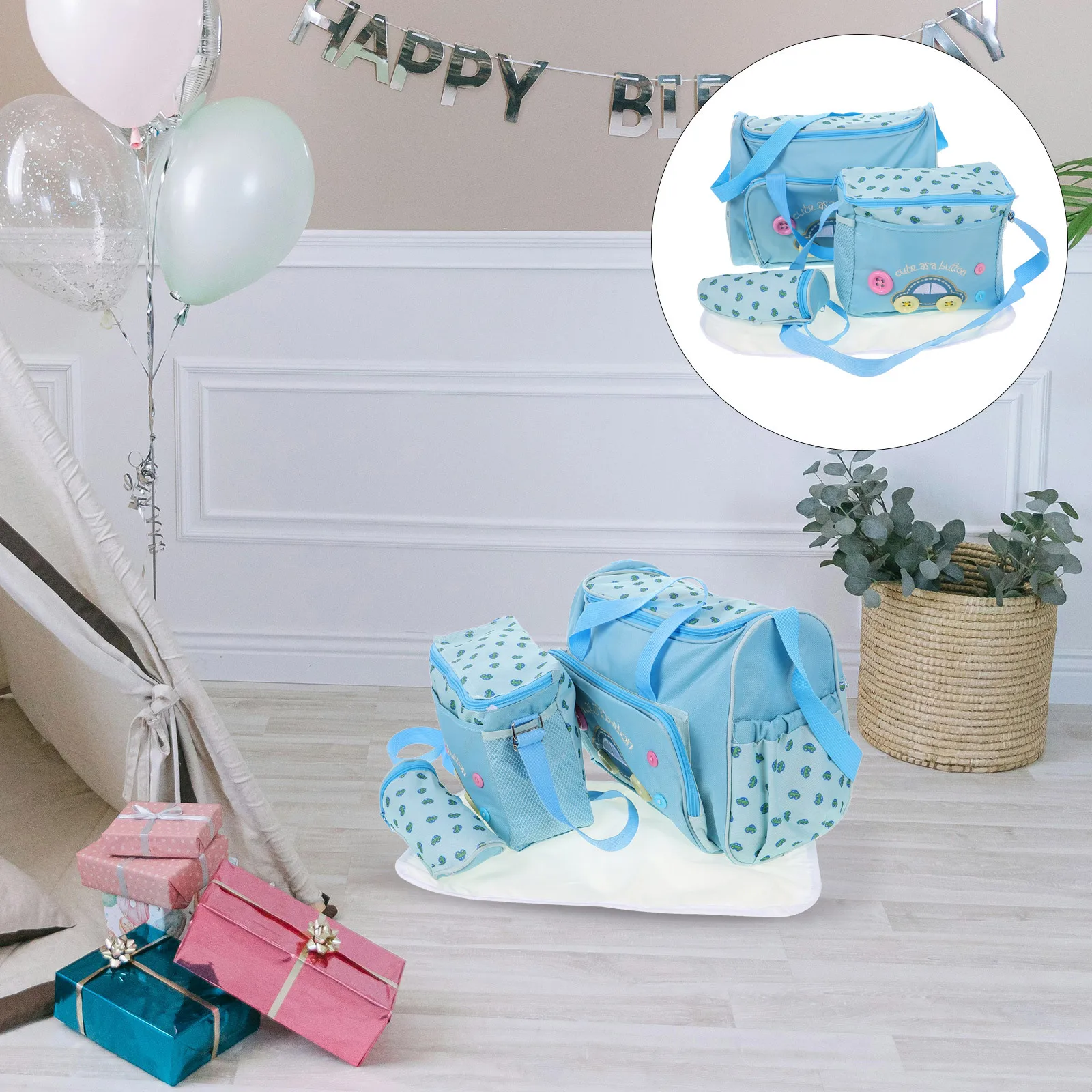 

Set Sky- *16*28Cm Waterproof Oxford Fabric Diaper Changing Pad Travel Tote Handbag For Baby Diaper Bag