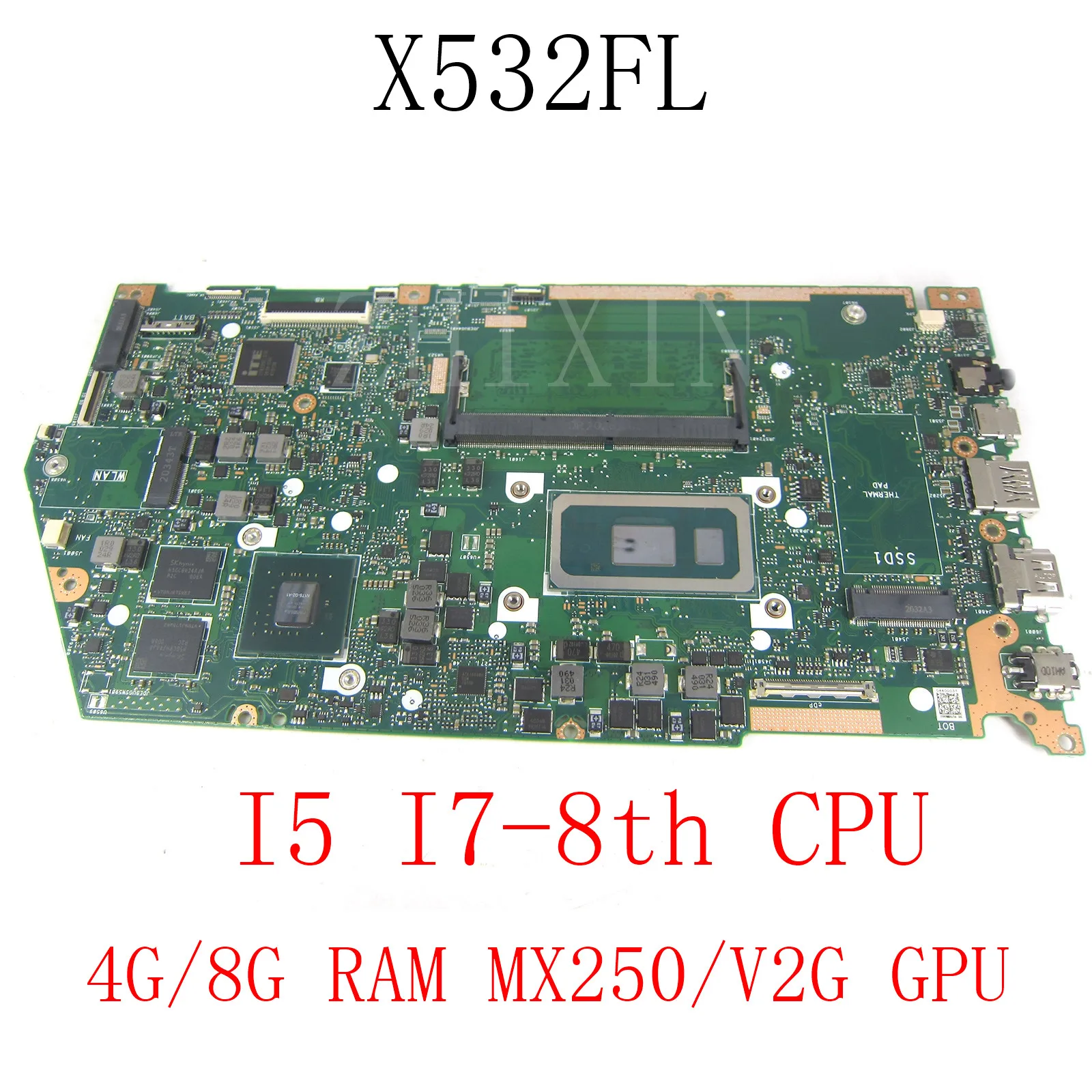 

YOURUI для ASUS VivoBook S15 S532 X531FA S532FL X532FA X532FLC Материнская плата для ноутбука с I5 I7-8th 4 ГБ/8 ГБ ОЗУ X532FL Материнская плата