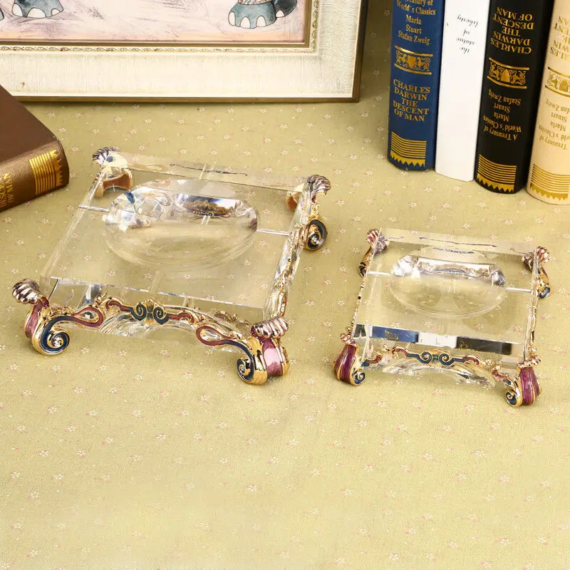 منفضة سجائر كبيرة من الزجاج الكريستالي ذات سعة كبيرة، زخرفة فاخرة راقية في غرفة المعيشة والمكتب #3