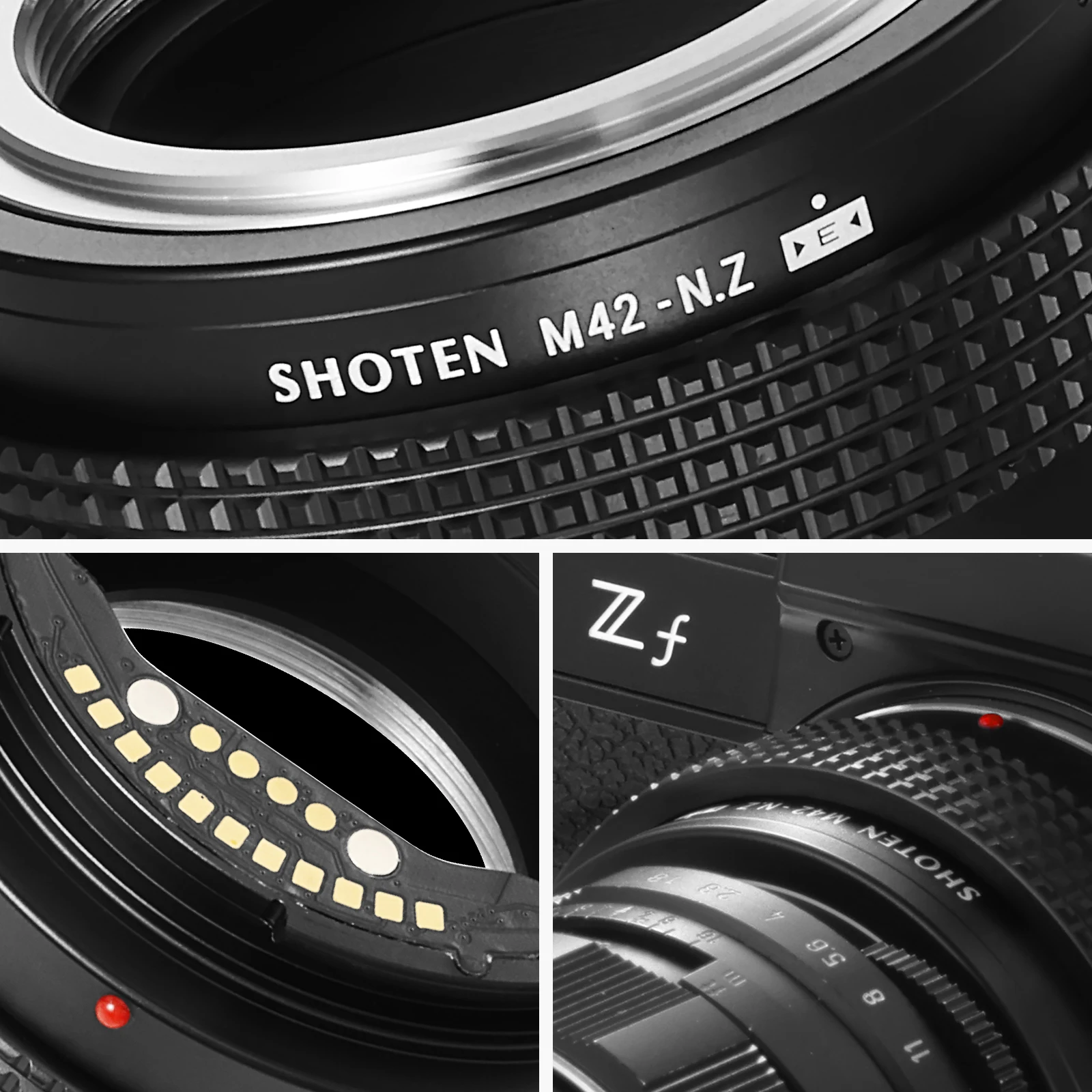 

Электронный адаптер SHOTEN M42-NZ E для объективов с креплением M42 на камеры Nikon Z (Z8, Z9, Z7II, Z6III, Z5, Z6) с автофокусом и подтверждением фокусировки