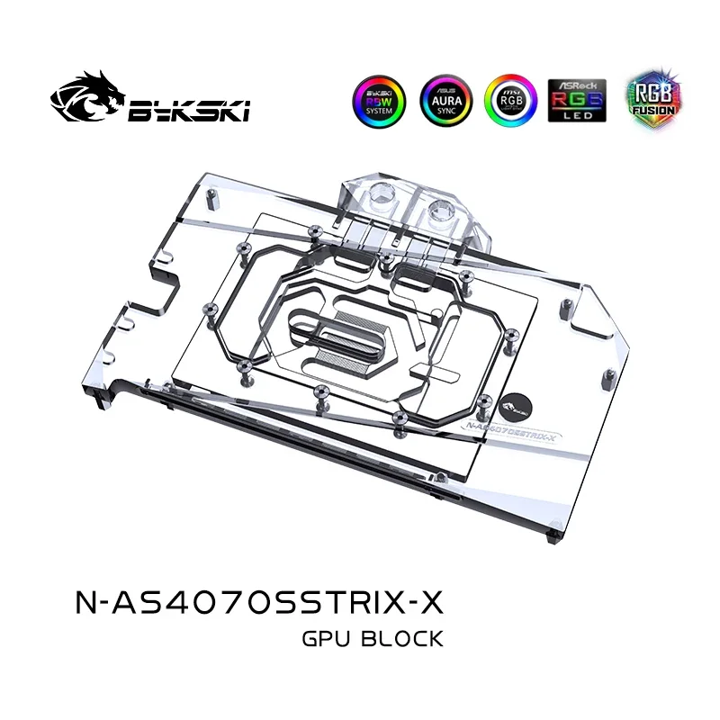 Bykski N-AS4070SSTRIX-X GPU Block Use for ASUS ROG STRIX RTX4070 SUPER / 4070 O12G GAMING Video Card  Water Cooling / Radiator
