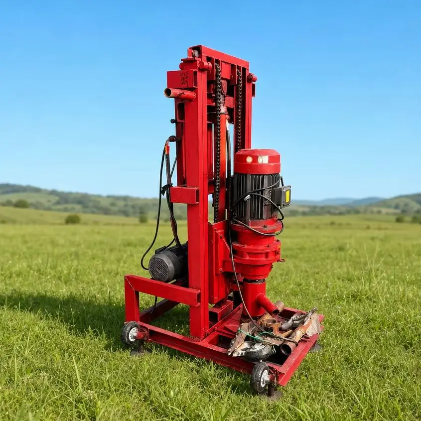 Customized Water Well Drilling Rig 100m Deep Hydraulic Drive One Person Operation Movable Type Drilling Machine