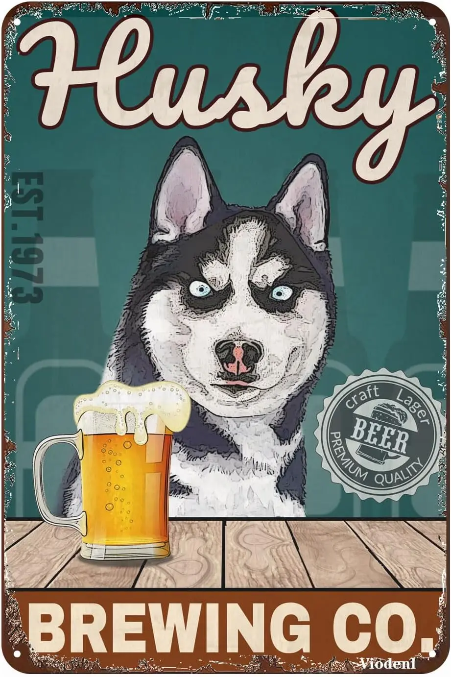 Metal Sign Husky Dog Brewing Vintage Signs Retro Tin Signs Aluminum Sign for Kitchen Home Garden Wall Bar Cafe Decor 12x8 I