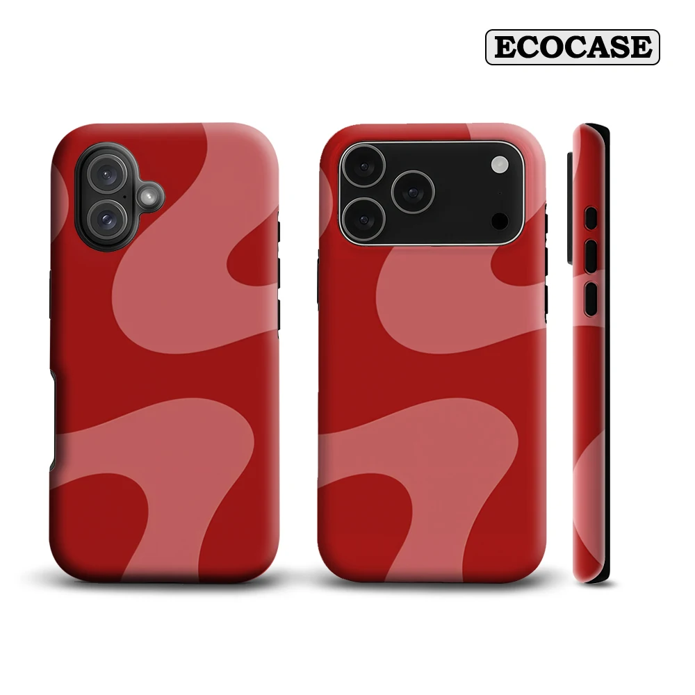 Crimson Flowing Shapes IPhone 17 Must-Haves Handyhülle für IPhone 17 16 15 14 13 12 11 Pro Max Plus Doppelschichtige Rückseite