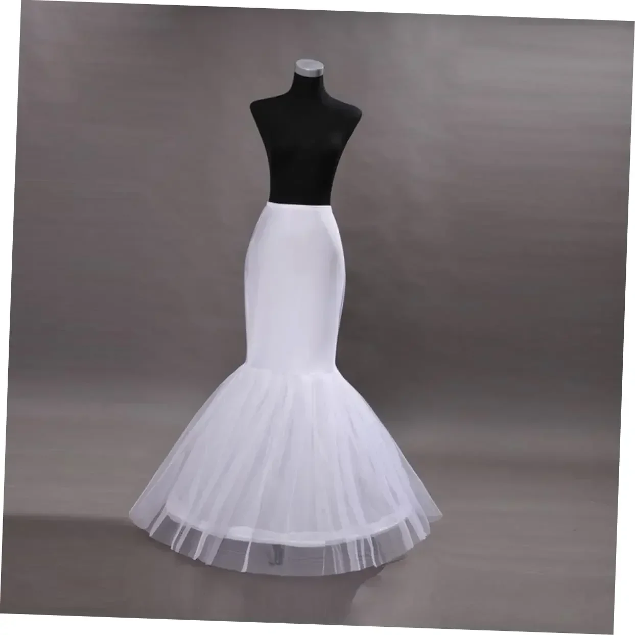 Hot Sale Women's Mermaid Petticoat Crinoline Underskirt for Wedding Dress White Floor Length Bridal Accessories