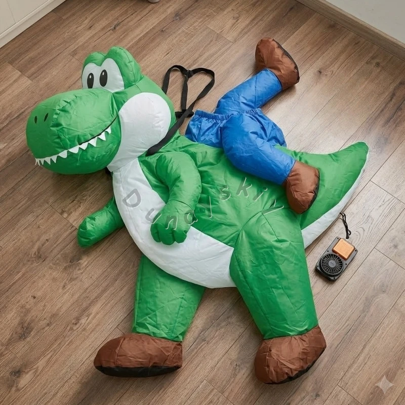 

Halloween Dinosaur Anime Super Brother Yoshi Cosplay Inflatable Costume Carnival Party Outfit Quick Inflation Suit For Men Women