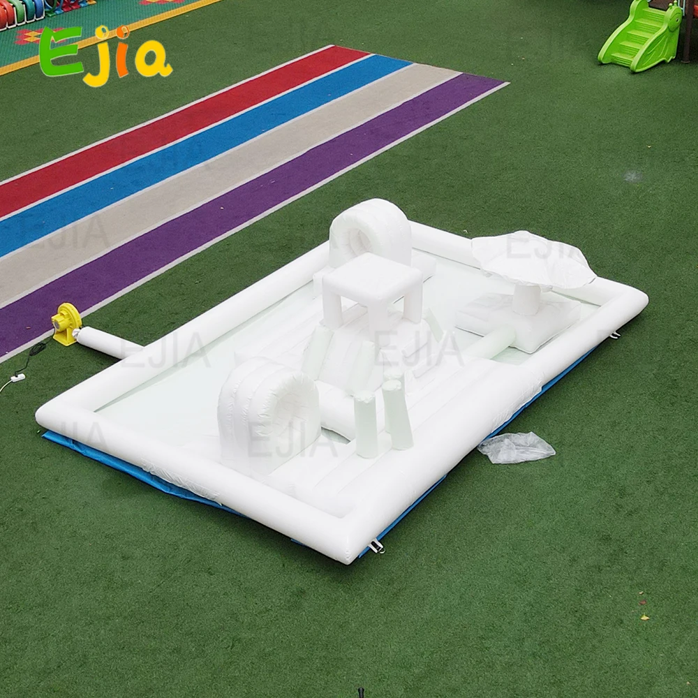 

Надувной коврик для брызг 20 × 13 футов, курс перешкод на воде, открытый бассейн с брызгами, мягкое игровое оборудование, дом для прыжков для детской вечеринки