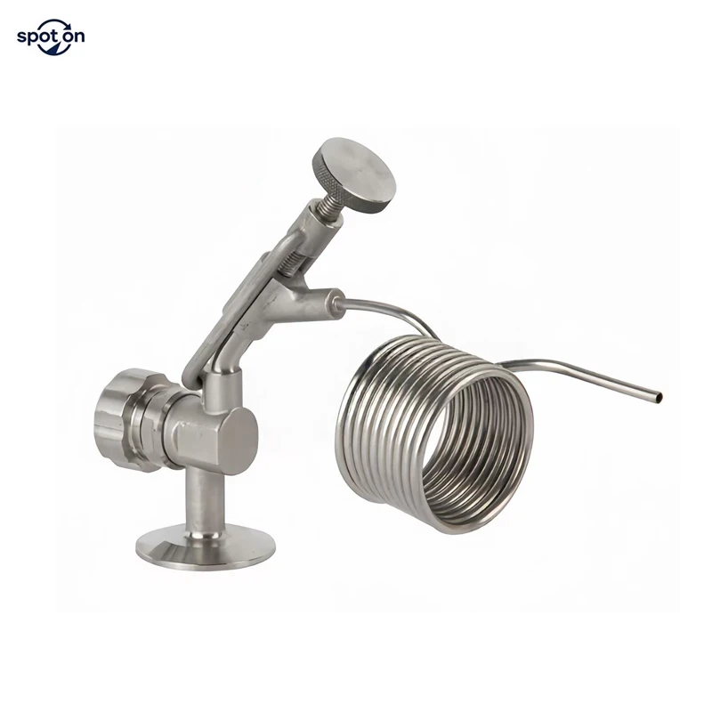 304 stainless steel tri clamp sampling valve 1.5 inch with defoamer 304 device sanitary grade beer sampling valve with handwheel