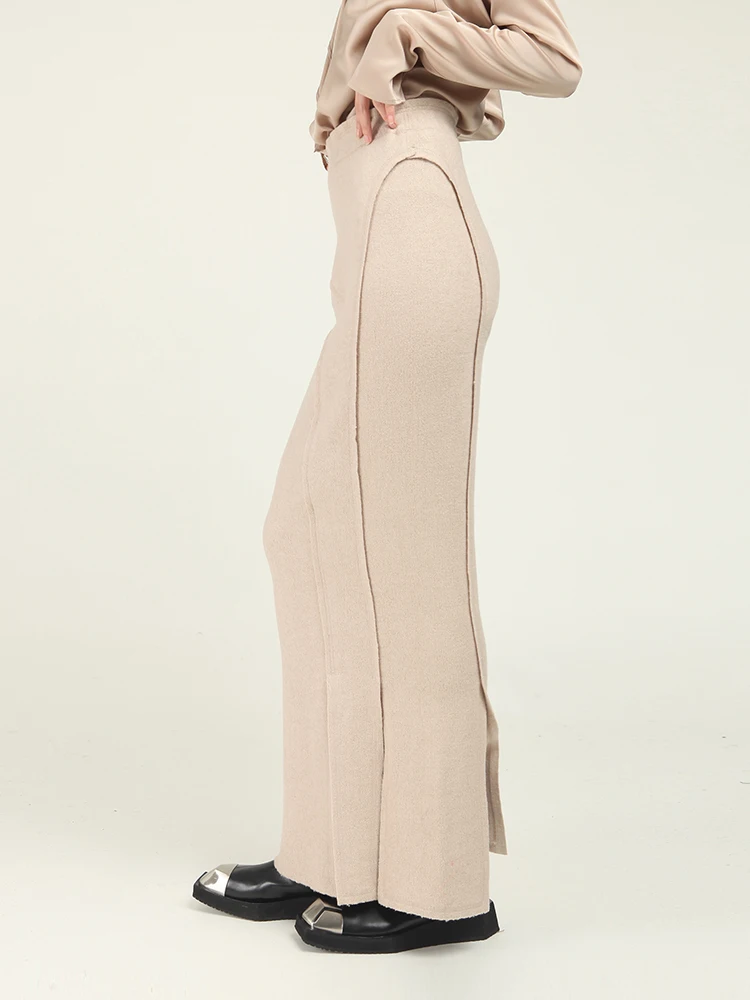 

Новая осенняя модная женская вязаная юбка-карандаш MIA HAN с завышенной талией, облегающая, эластичная, миди, из шерсти, разных цветов