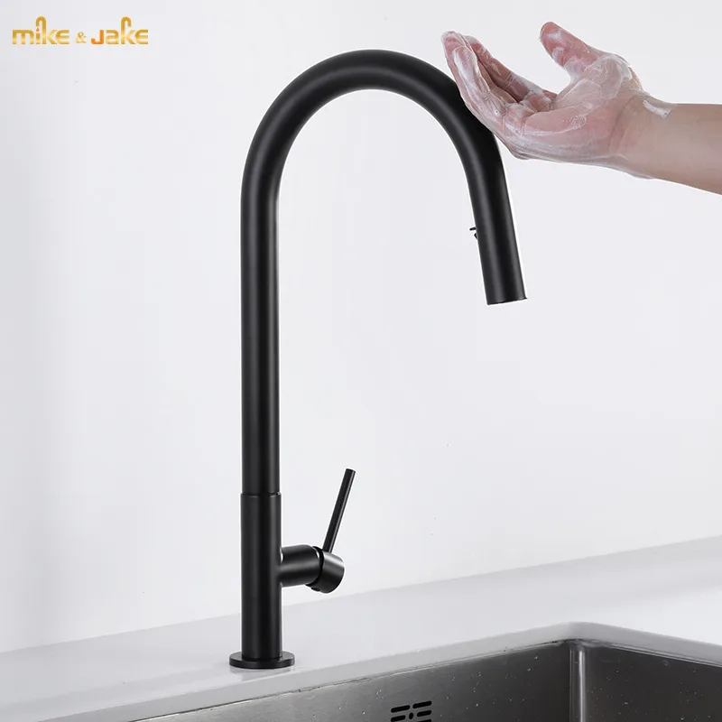 

Black touch sensor kitchen faucet kitchen sink Touch sensitive kitchen hot and cold brushed kitchen faucets bathroom sink tap