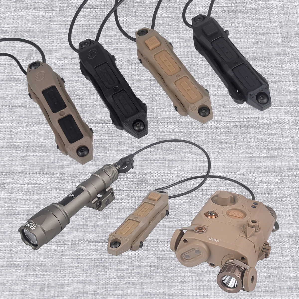 

SureFire M300 M600 Augmented Pressure Remote Dual Function Switch For Mlok Keymod DBAL A2 PEQ 15 Flashlight Weapon Scout Light